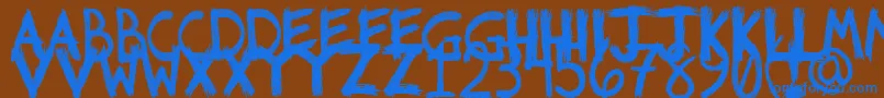 Шрифт Riotfont1 – синие шрифты на коричневом фоне