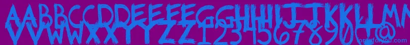 Riotfont1-Schriftart – Blaue Schriften auf violettem Hintergrund