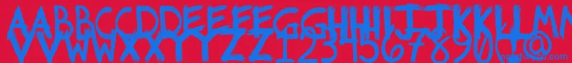 Riotfont1 Font – Blue Fonts on Red Background