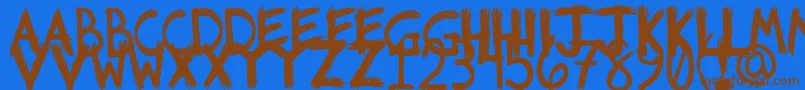 Riotfont1 Font – Brown Fonts on Blue Background