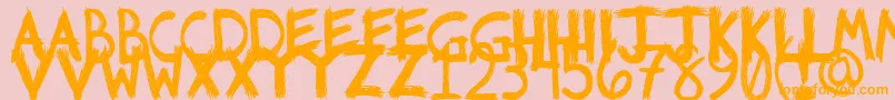 Riotfont1-Schriftart – Orangefarbene Schriften auf rosa Hintergrund