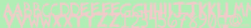 Riotfont1-Schriftart – Rosa Schriften auf grünem Hintergrund