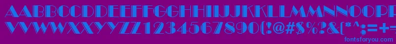 BroadwayengravedRegularDb Font – Blue Fonts on Purple Background