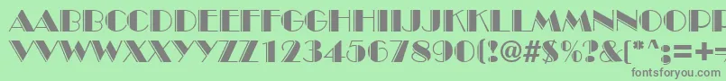 BroadwayengravedRegularDb Font – Gray Fonts on Green Background