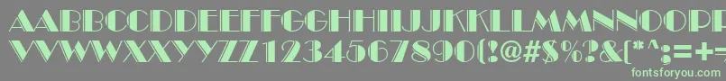 BroadwayengravedRegularDb Font – Green Fonts on Gray Background