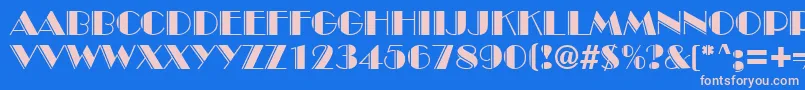 BroadwayengravedRegularDb Font – Pink Fonts on Blue Background