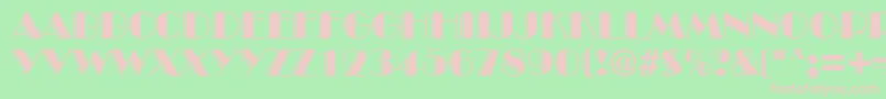 BroadwayengravedRegularDb Font – Pink Fonts on Green Background