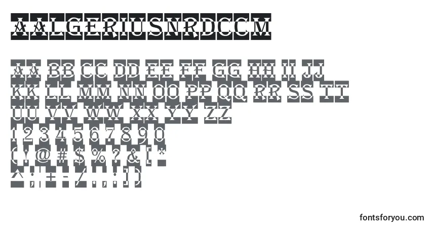 Czcionka AAlgeriusnrdccm – alfabet, cyfry, specjalne znaki