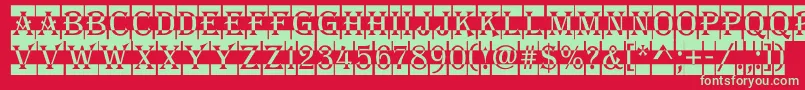 フォントAAlgeriusnrdccm – 赤い背景に緑の文字