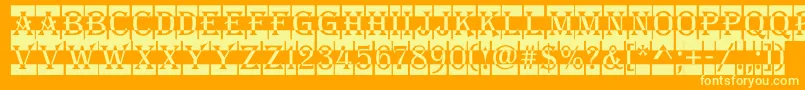 AAlgeriusnrdccm Font – Yellow Fonts on Orange Background