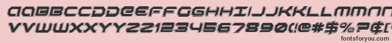 RobotaurAcademyItalic-Schriftart – Schwarze Schriften auf rosa Hintergrund
