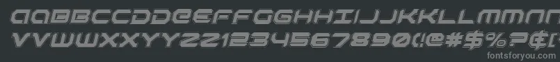 RobotaurAcademyItalic-fontti – harmaat kirjasimet mustalla taustalla
