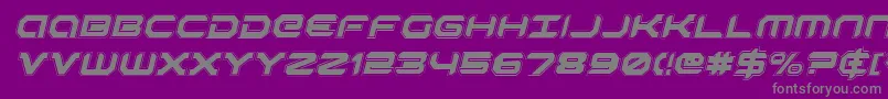 RobotaurAcademyItalic-fontti – harmaat kirjasimet violetilla taustalla