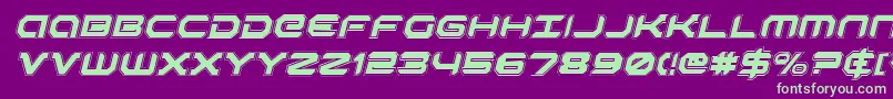 RobotaurAcademyItalic Font – Green Fonts on Purple Background