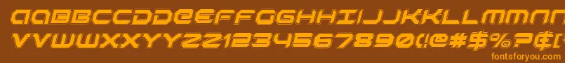 RobotaurAcademyItalic-fontti – oranssit fontit ruskealla taustalla
