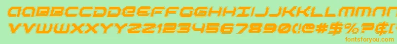 RobotaurAcademyItalic-Schriftart – Orangefarbene Schriften auf grünem Hintergrund