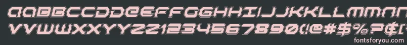RobotaurAcademyItalic-fontti – vaaleanpunaiset fontit mustalla taustalla