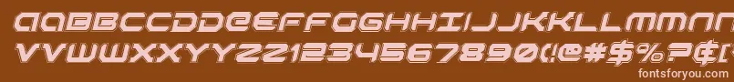RobotaurAcademyItalic-fontti – vaaleanpunaiset fontit ruskealla taustalla