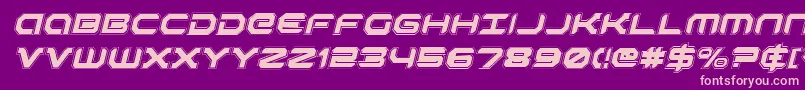 Fonte RobotaurAcademyItalic – fontes rosa em um fundo violeta