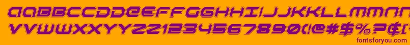 RobotaurAcademyItalic-fontti – violetit fontit oranssilla taustalla