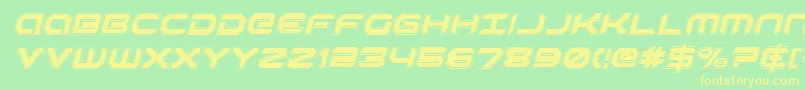 RobotaurAcademyItalic-Schriftart – Gelbe Schriften auf grünem Hintergrund