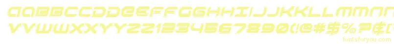 RobotaurAcademyItalic-Schriftart – Gelbe Schriften auf weißem Hintergrund