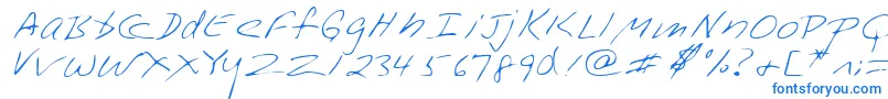 フォントLehn228 – 白い背景に青い文字