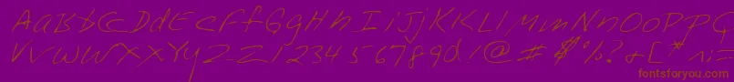 Lehn228-Schriftart – Braune Schriften auf violettem Hintergrund