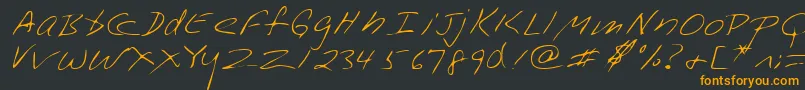 フォントLehn228 – 黒い背景にオレンジの文字