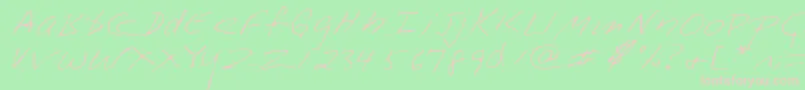 フォントLehn228 – 緑の背景にピンクのフォント