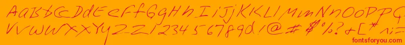 Lehn228 Font – Red Fonts on Orange Background