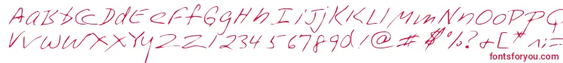 フォントLehn228 – 白い背景に赤い文字