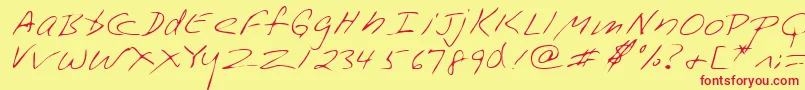 Lehn228-Schriftart – Rote Schriften auf gelbem Hintergrund