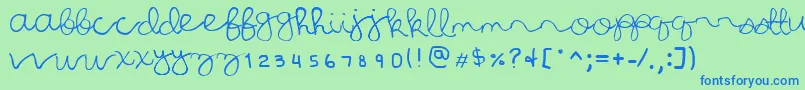 AllHailJulia Font – Blue Fonts on Green Background