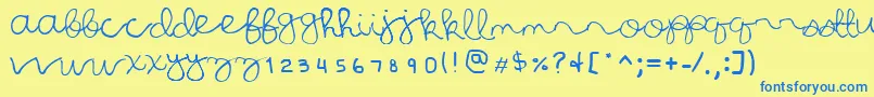 AllHailJulia Font – Blue Fonts on Yellow Background