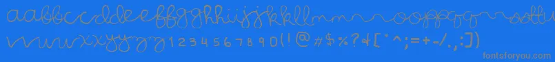 AllHailJulia-Schriftart – Graue Schriften auf blauem Hintergrund