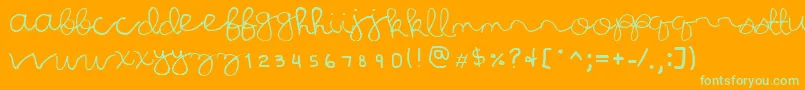 AllHailJulia Font – Green Fonts on Orange Background