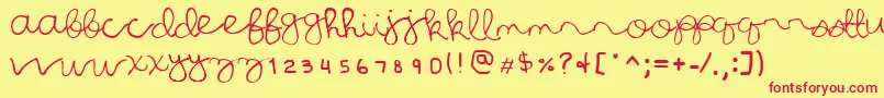 AllHailJulia Font – Red Fonts on Yellow Background