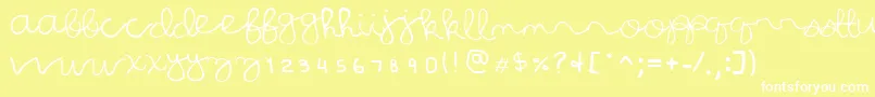 フォントAllHailJulia – 黄色い背景に白い文字