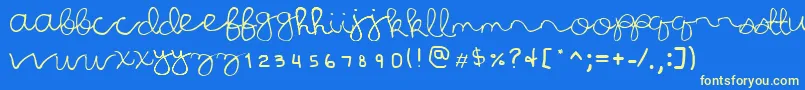 AllHailJulia Font – Yellow Fonts on Blue Background