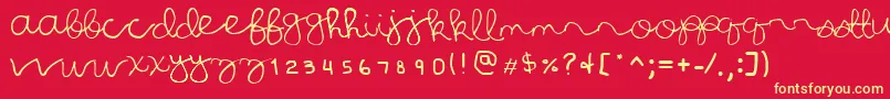 AllHailJulia Font – Yellow Fonts on Red Background