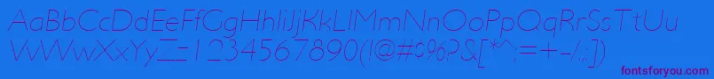 UltimapdadUltralightitalic Font – Purple Fonts on Blue Background