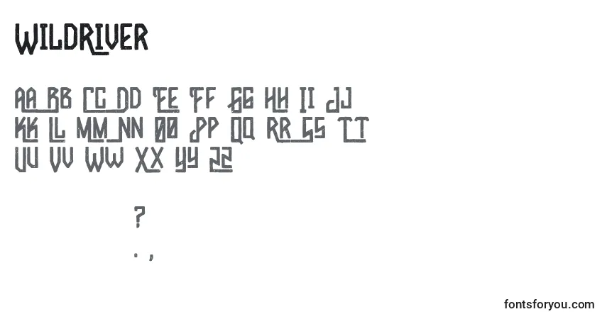 A fonte WildRiver – alfabeto, números, caracteres especiais