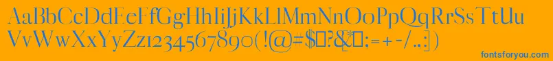 MyronRegular Font – Blue Fonts on Orange Background