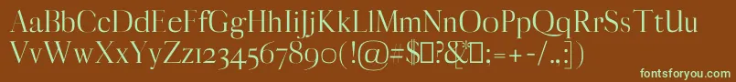 Czcionka MyronRegular – zielone czcionki na brązowym tle