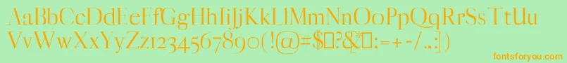 MyronRegular Font – Orange Fonts on Green Background