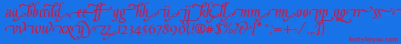 フォントGaiusLtBoldEnd – 赤い文字の青い背景