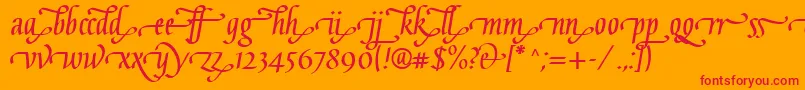 GaiusLtBoldEnd Font – Red Fonts on Orange Background