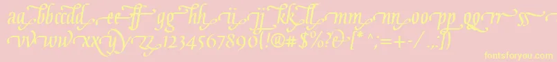 GaiusLtBoldEnd-Schriftart – Gelbe Schriften auf rosa Hintergrund