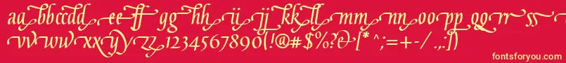 GaiusLtBoldEnd Font – Yellow Fonts on Red Background